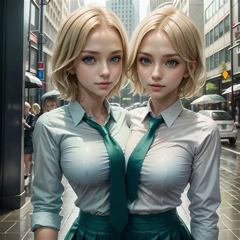 Blond Haired Woman With Blue Eyes And Blonde Hair Seaart Ai