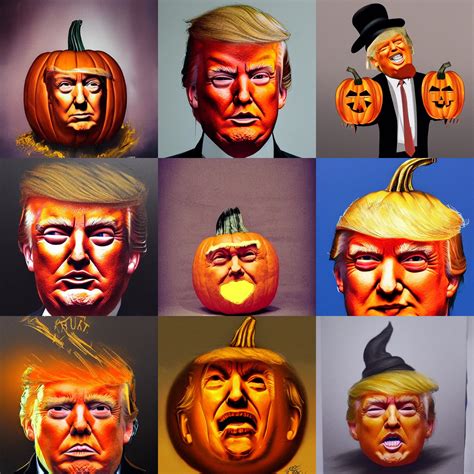 Portrait Of Donald Trump Pumpkin By Greg Rutkowski Stable Diffusion