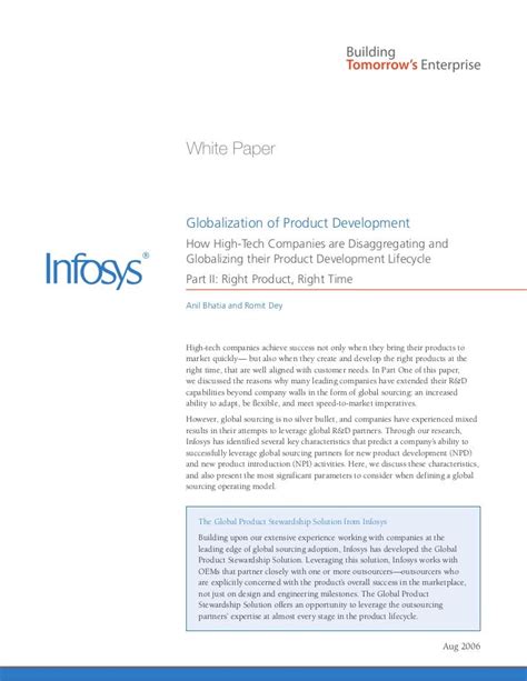 Infosys - Global Product Development White Paper | Stewardship Soluti…