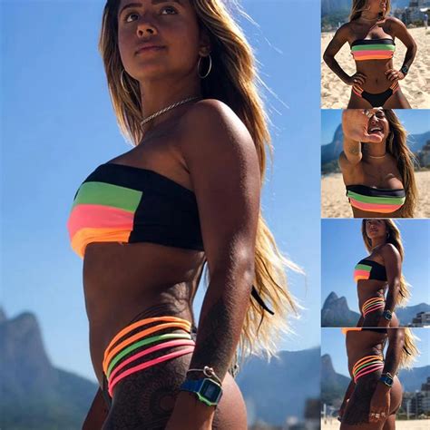 Maillot De Bain Deux Pi Ces Pour Femmes Bikini De Plage Sexy Imprim Nouvelle Collection T