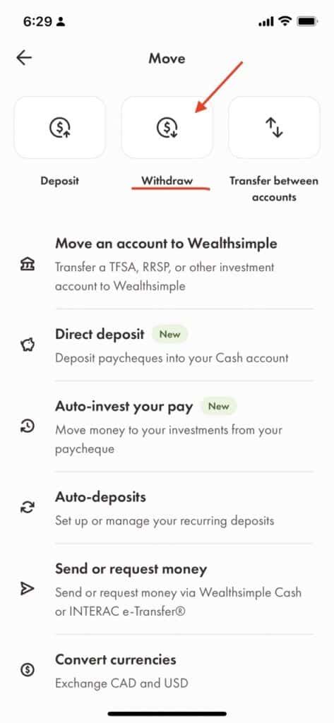 How To Withdraw Money From Wealthsimple With Screenshots Noel Moffatt