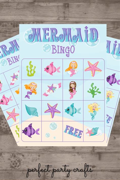 Mermaid Birthday Party Bingo Game