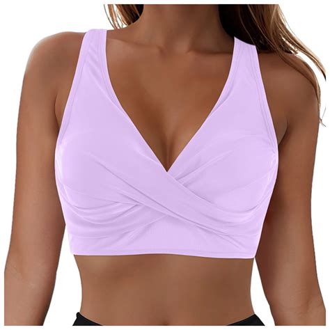 Ramiter Bikini Swimsuit For Women Cropped Tankini Beach Padded Knot Cut Out Adjustable Tank