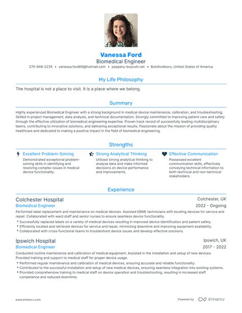 Biomedical Engineer Resume Examples How To Guide For