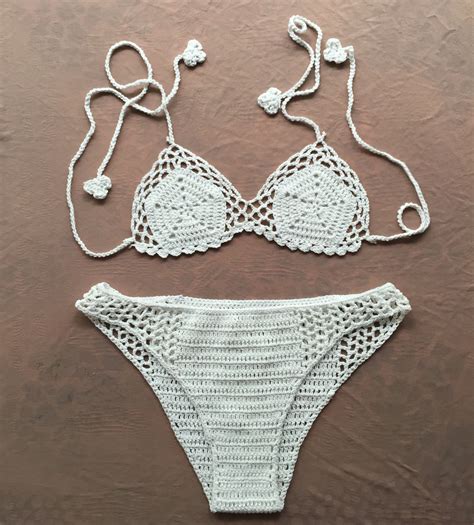 Women Sexy Crochet Knitted Bikini Swimwear Split Swimsuit Sexy Bikini Push Up Backless
