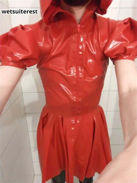 Red Latex Hooded Swing Dress And Stockings Nude Pics XHamster