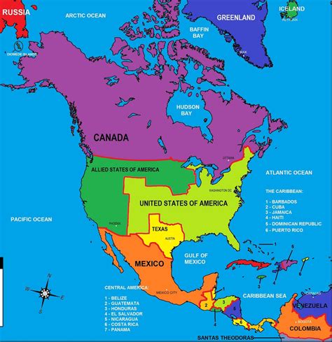 North America Map With Countries Political Map Of Nor - vrogue.co