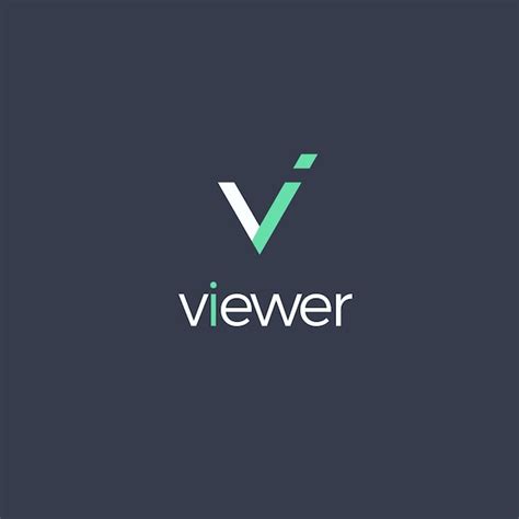 premium vector viewer monogram icon flat cartoon style vector logo