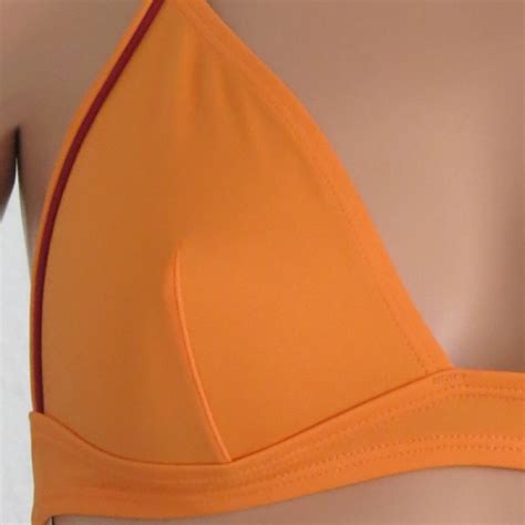 Skiny New Contrast Basic Bademode Bikini Oberteil Triangel BH Gr Orange Dessous Insel