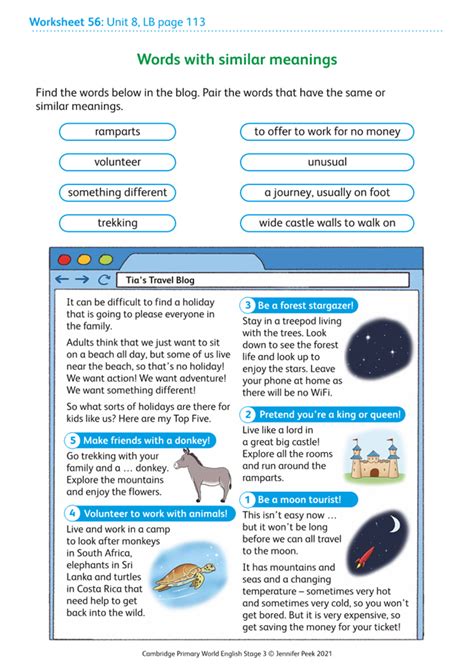 Worksheet 56 Words With Similar Meanings Boost