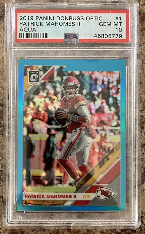 Patrick Mahomes II 2019 Optic 1 Aqua 299 PSA 10 Price Guide Sports