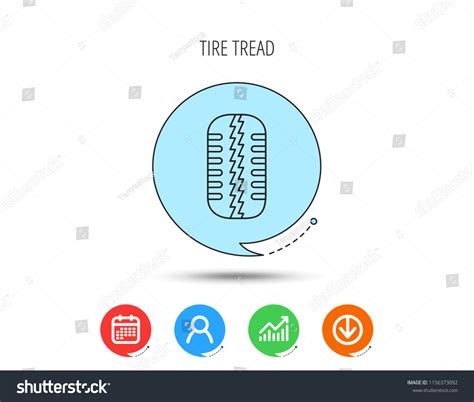 Tire Tread Icon Car Wheel Sign Stock Vector Royalty Free 1156373092