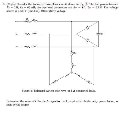 Solved 3 20 Pts Consider The Balanced Three Phase Circuit