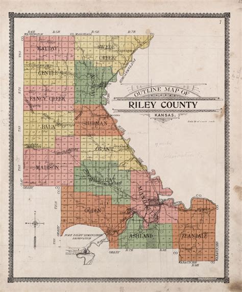 Outline Map of Riley County, Kansas from Standard Atlas of Riley County