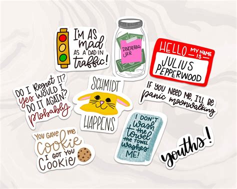 New Girl Sticker Set Of 9 Etsy