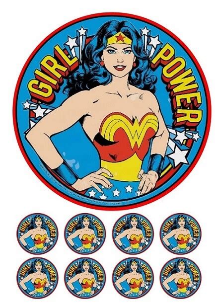 Wonder Woman Icing Cake Topper And Cupcake Toppers