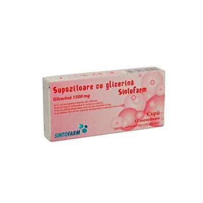 Supozitoare Cu Glicerina Pentru Copii 1500 Mg 12 Supozitoare Sintofarm