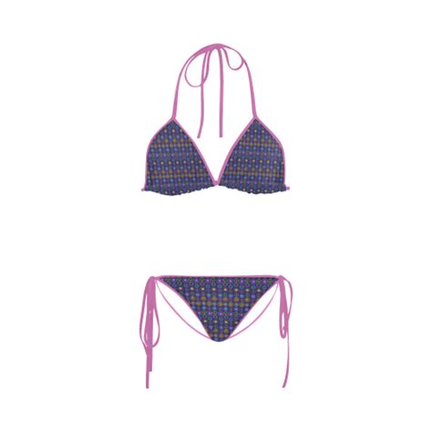 Colorful Geometric Retro Pattern Custom Bikini Swimsuit Id D
