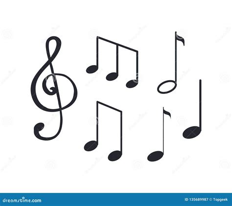 Music Notes, Notation Tablature of Sounds Sketch Stock Vector ...