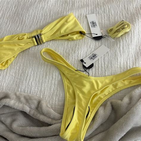 Yellow Glassons Bikini Set Top Bottom Size 6 Depop