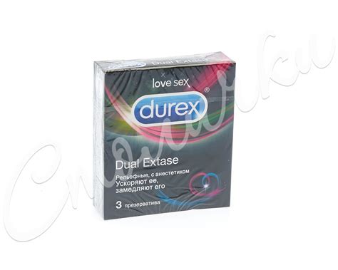 Дюрекс презервативы Dual Extase (анестетик бензокаин 5%) №3 купить в ...