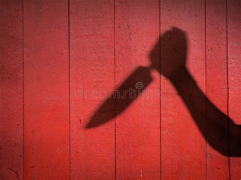 Male Hand Shadow With Kitchen Knife Stock Photo Image Of Anger