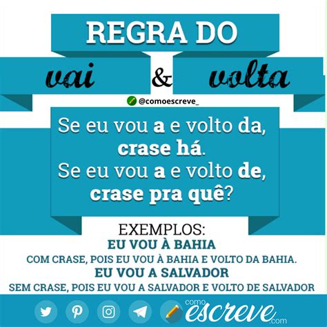 Devolta Ou De Volta - Regra do vai e volta | Dicas de portugues, Gramática da língua ...