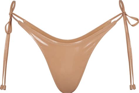 THE SKIMS BIKINI Pvc Tie Bikini Bottom Ochre ShopStyle Two Piece Swimsuits