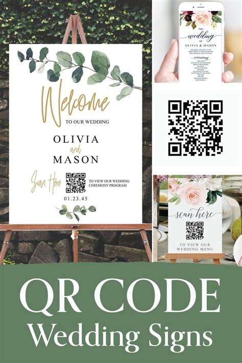 Qr Code Wedding Welcome Signs Programs Menus