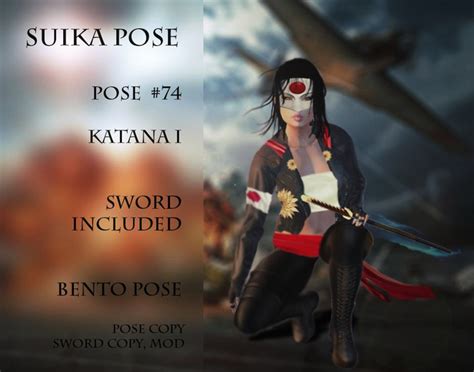 Second Life Marketplace Suika Creation Pose 74 Katana Hq Bento Pose