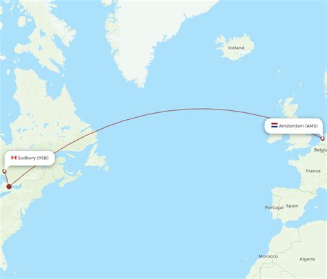 All Flight Routes From Amsterdam To Sudbury Ams To Ysb Flight Routes