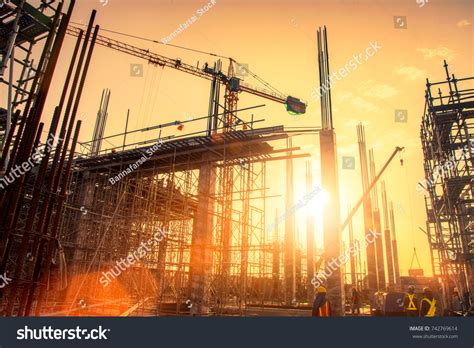 Silhouette Civil Site Engineer Construction Worker Stock Photo ...