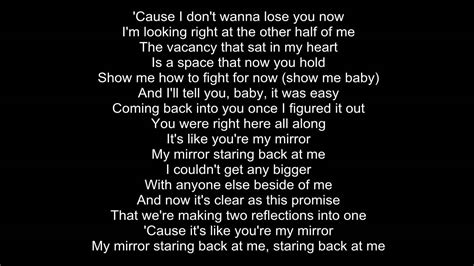 Justin Timberlake Mirror Lyrics On Screen Youtube