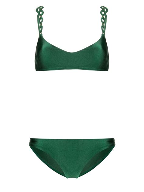 Zimmermann August Diamond Bikini In Green ModeSens