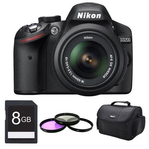 Nikon D3200 DX-format Digital SLR Kit w/ 18-55mm DX VR Zoom Lens Pro ...