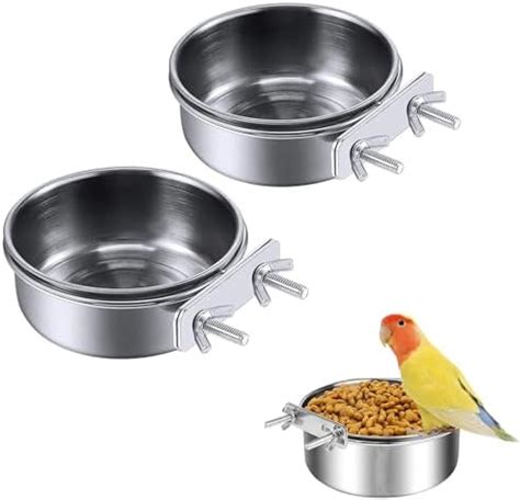 Amazon Zmd Packs Stainless Steel Bird Bowls With Clamp Holder