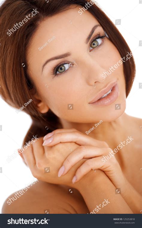 Beautiful Brunette Woman Bare Shoulders Lovely Stock Photo Shutterstock