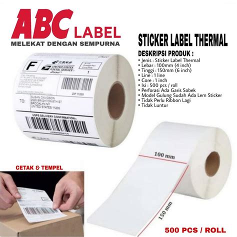 Jual Kertas Thermal Label Barcode X Mm Pcs Shopee Indonesia