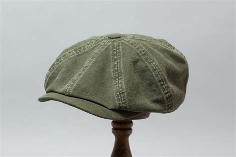 Olive Cotton And Linen Hatteras 8 Piece Cap By Stetson 18089en