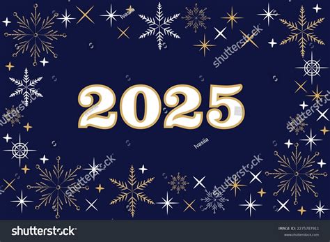 2025 Number On Blue Background 2025 Stock Vector (Royalty Free