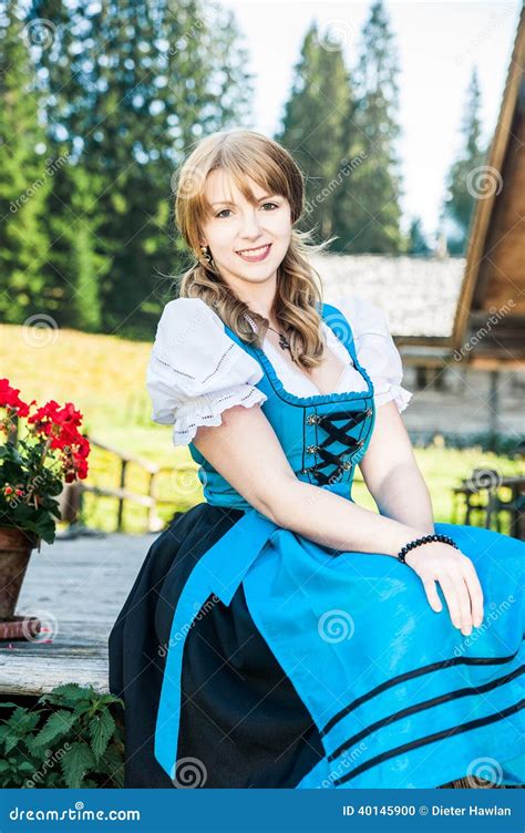 Blonde Woman In Traditional Austrian Clothes Stock Photo Image 40145900