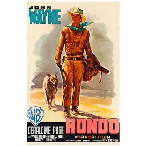 Vintage John Wayne Hondo Movie Poster Cowboy Movie Western Movie Dog