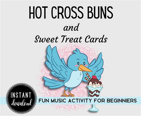 Hot Cross Buns Easy Piano Music With Sweet Treat Piano Practice Cards Etsy