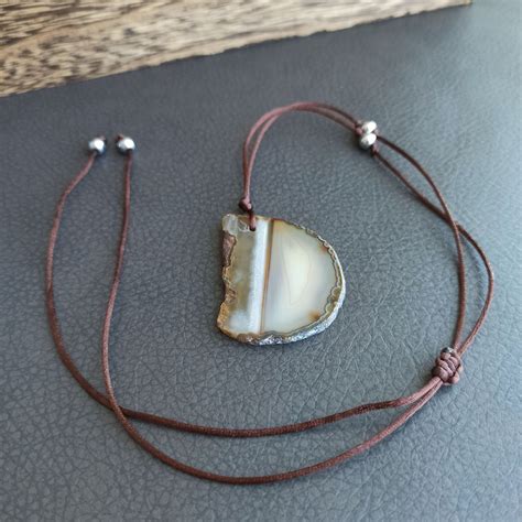 Кулон с натуральным камнем Агат срез, размер М, группа 5, 4 ...