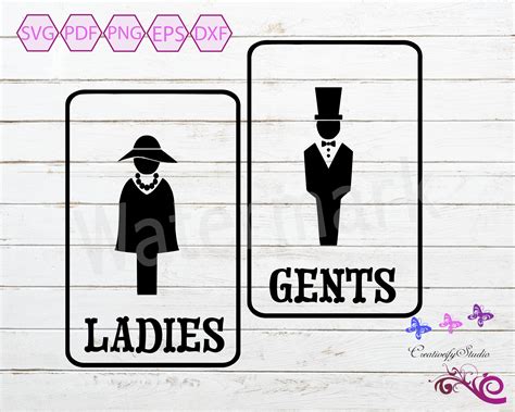 Washroom Signs Svg Ladies Restroom Gents Bathroom Mens Etsy Canada