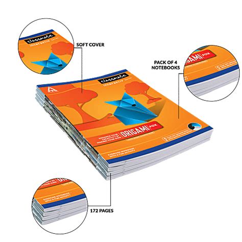 Buy Classmate Origami Notebooks Unruled 240 Mm X 180 Mm 172 Pages