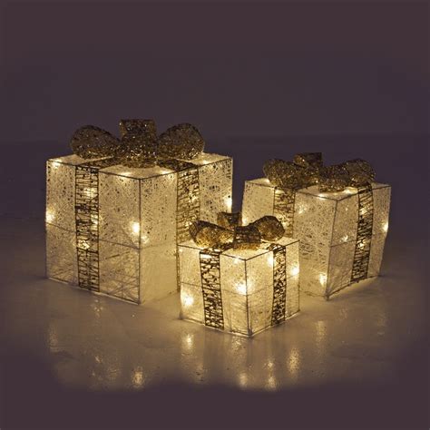 Set Pacchetti Regalo Luminosi In Vimini Cm Con Led Ivostore