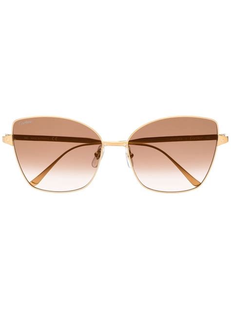 Cartier Eyewear Santos Cat Eye Sunglasses Farfetch