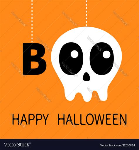 Happy halloween hanging word boo text skull Vector Image