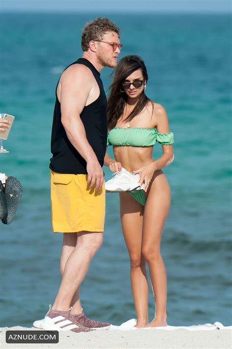 Emily Ratajkowski Sexy In Miami In A Tiny Green Bikini With Husband Sebastian Bear Mcclard Aznude